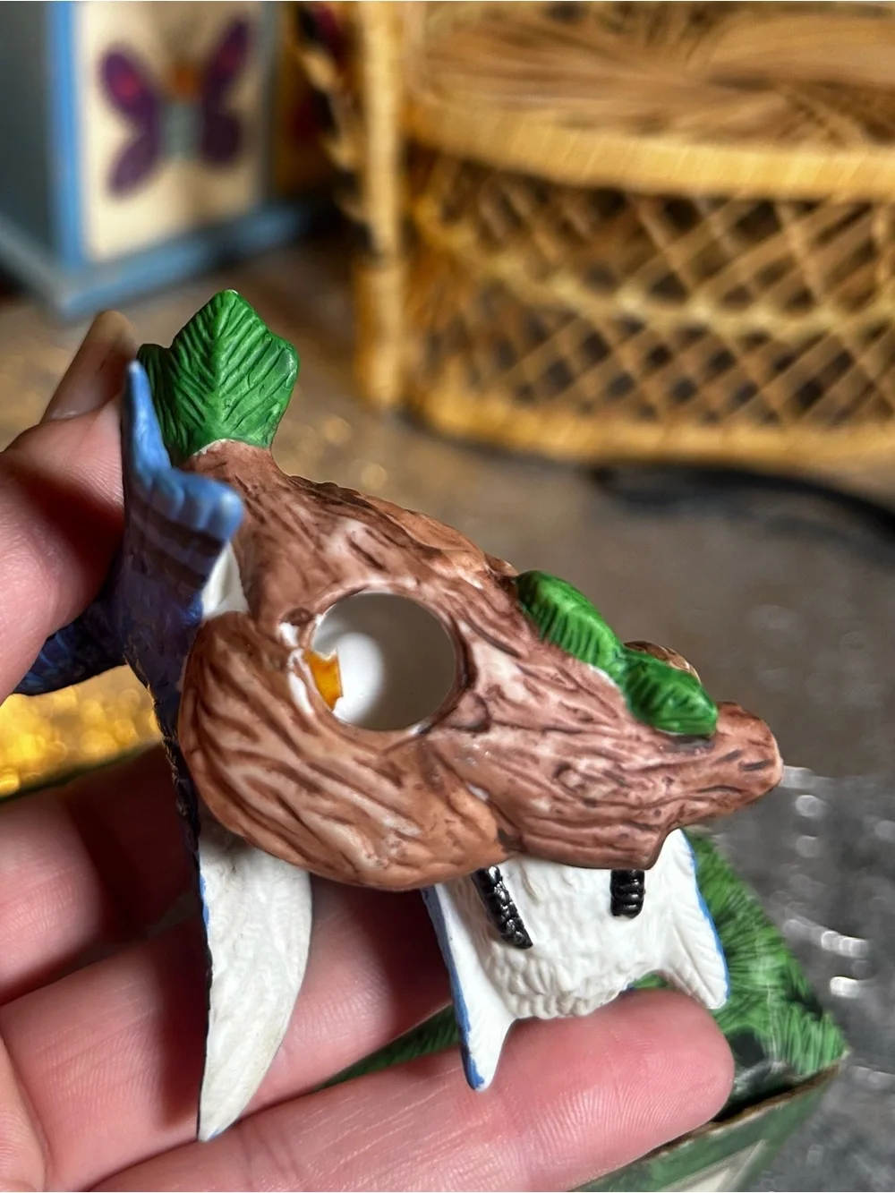 Vintage Russ Berrie Porcelain Blue Jay Figurine from 